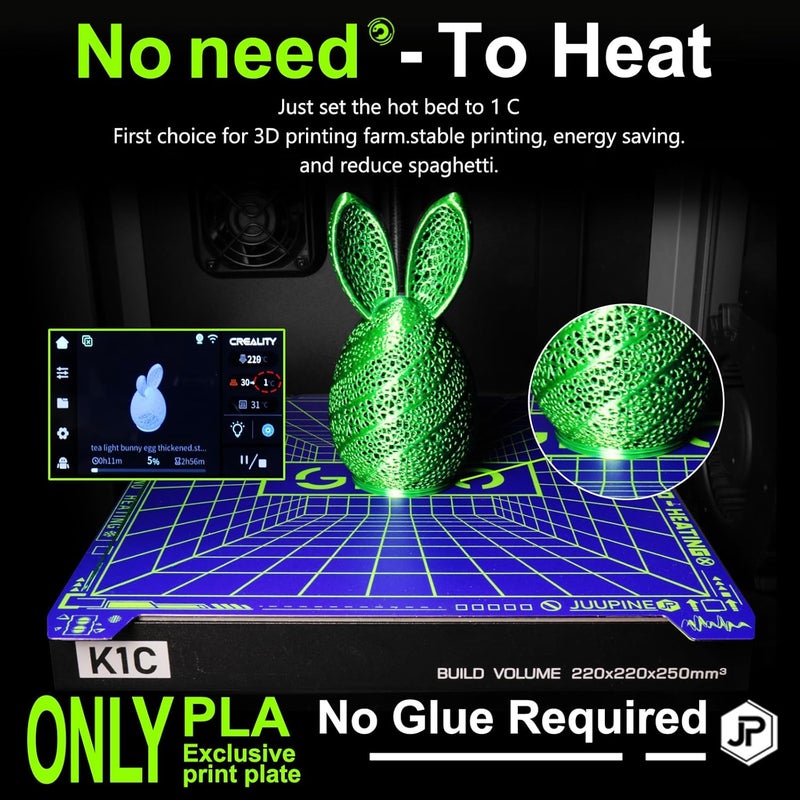 Wefuit Upgraded k1c Build Plate Geco Plate,235x235 MM PLA Cold Printing Plate (No Heating) Energy Saving 0℃ Printing Spring Steel Hot Bed for Creality K1/Ender 5 S1/Ender 3 S1/ S1 Pro/Ender V3 SE/ V3 KE - Image 3